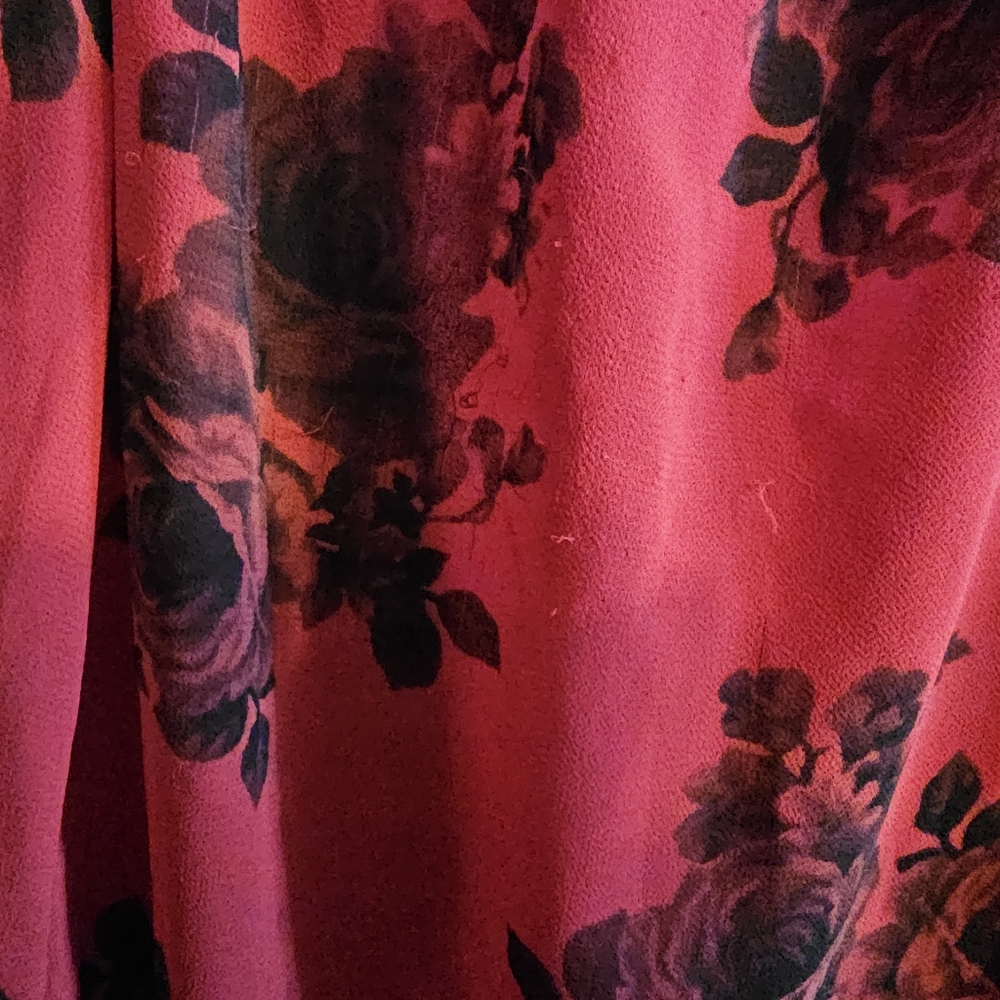 Torrid Red with Black Roses Midi Dress - Picture 7 of 7